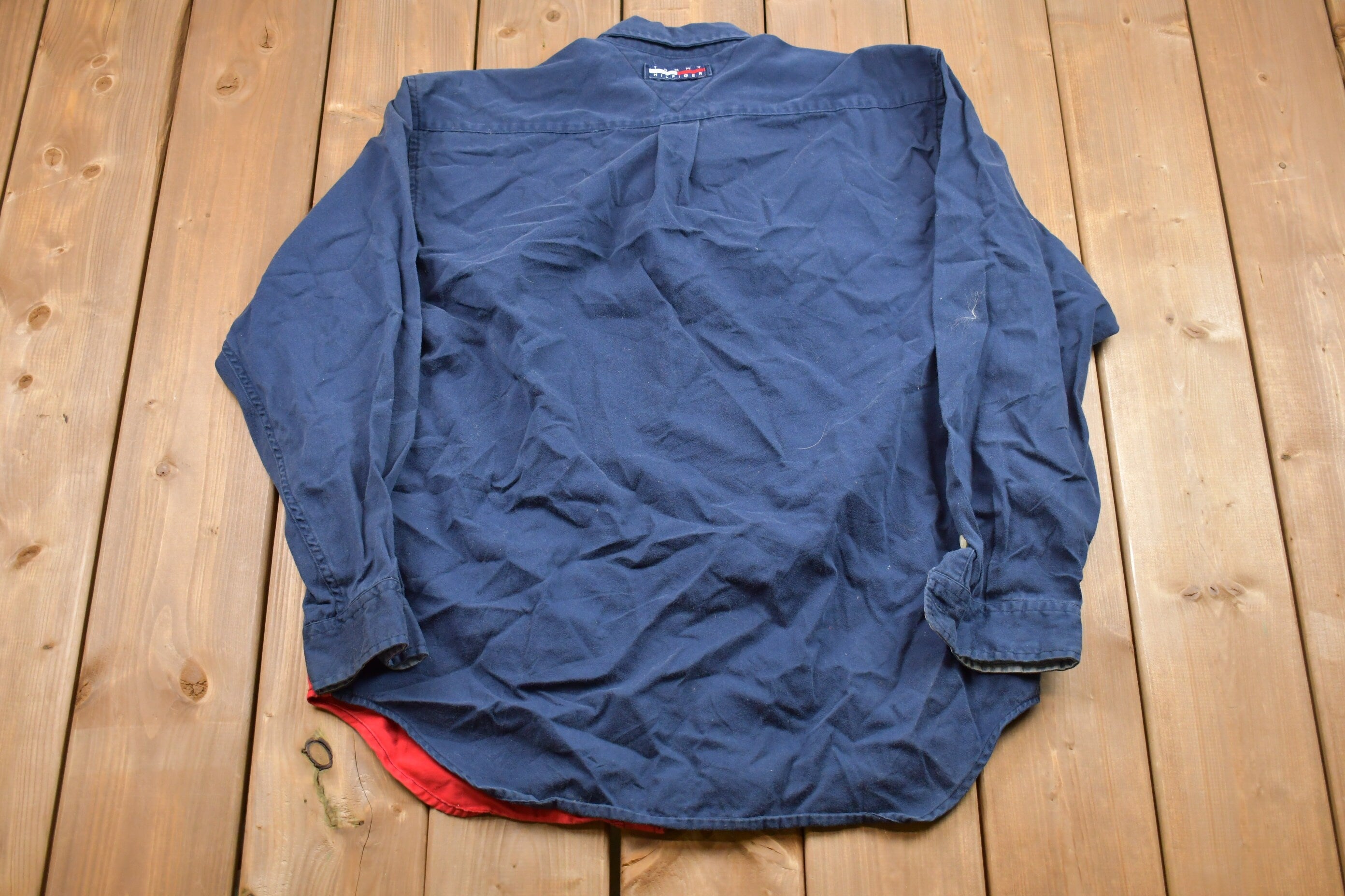 Vintage 1990s Tommy Hilfiger Button Up Color Block Shirt