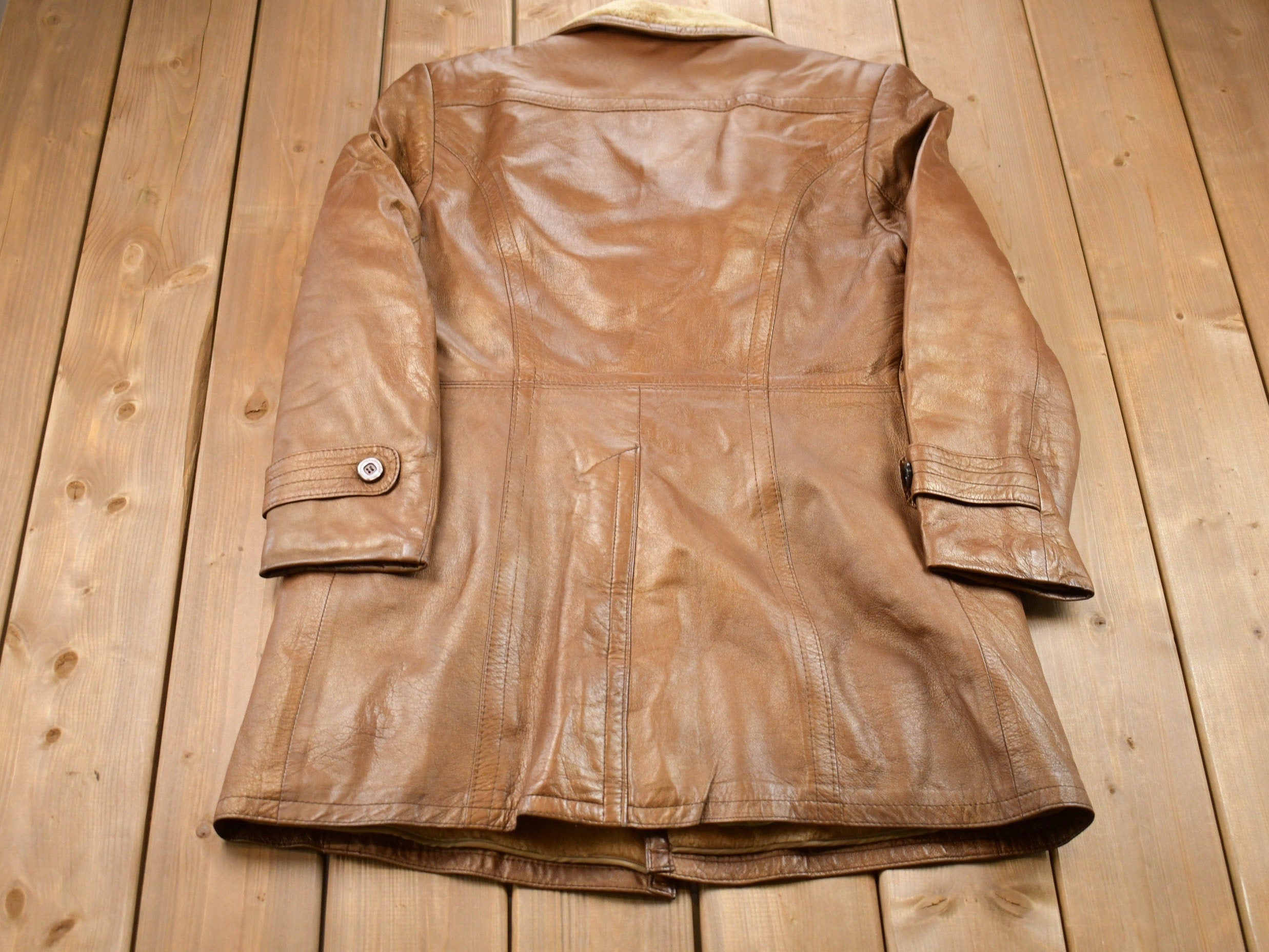 Vintage 1980s Sears Leather Fur Jacket
