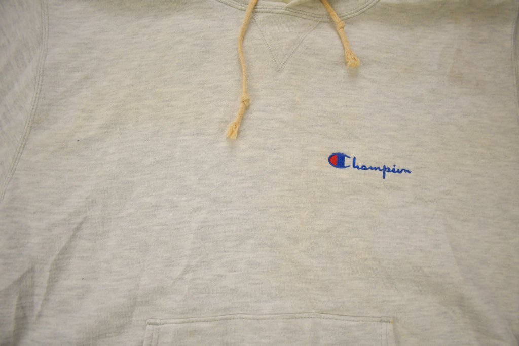 Vintage 1990s Champion Small Logo Grey Hoodie