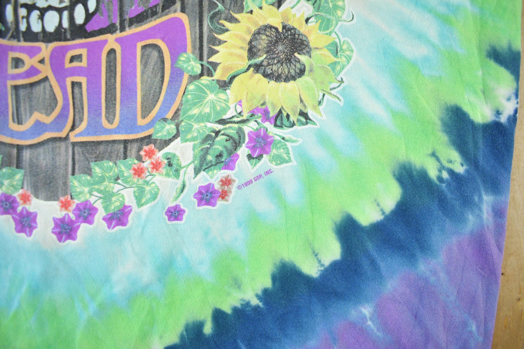 Vintage 1999 Grateful Dead Terrapin Station Tie Dye Liquid Blue Band T Shirt Men's Large