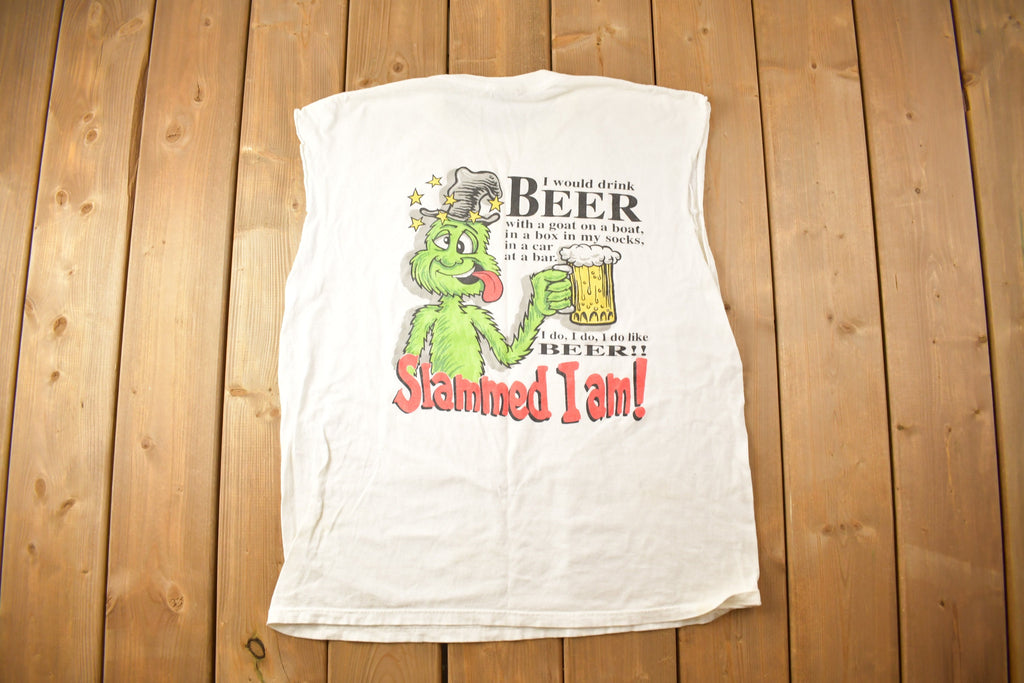 Vintage 1990s Slammed I am! Funny Beer Graphic Tank Top