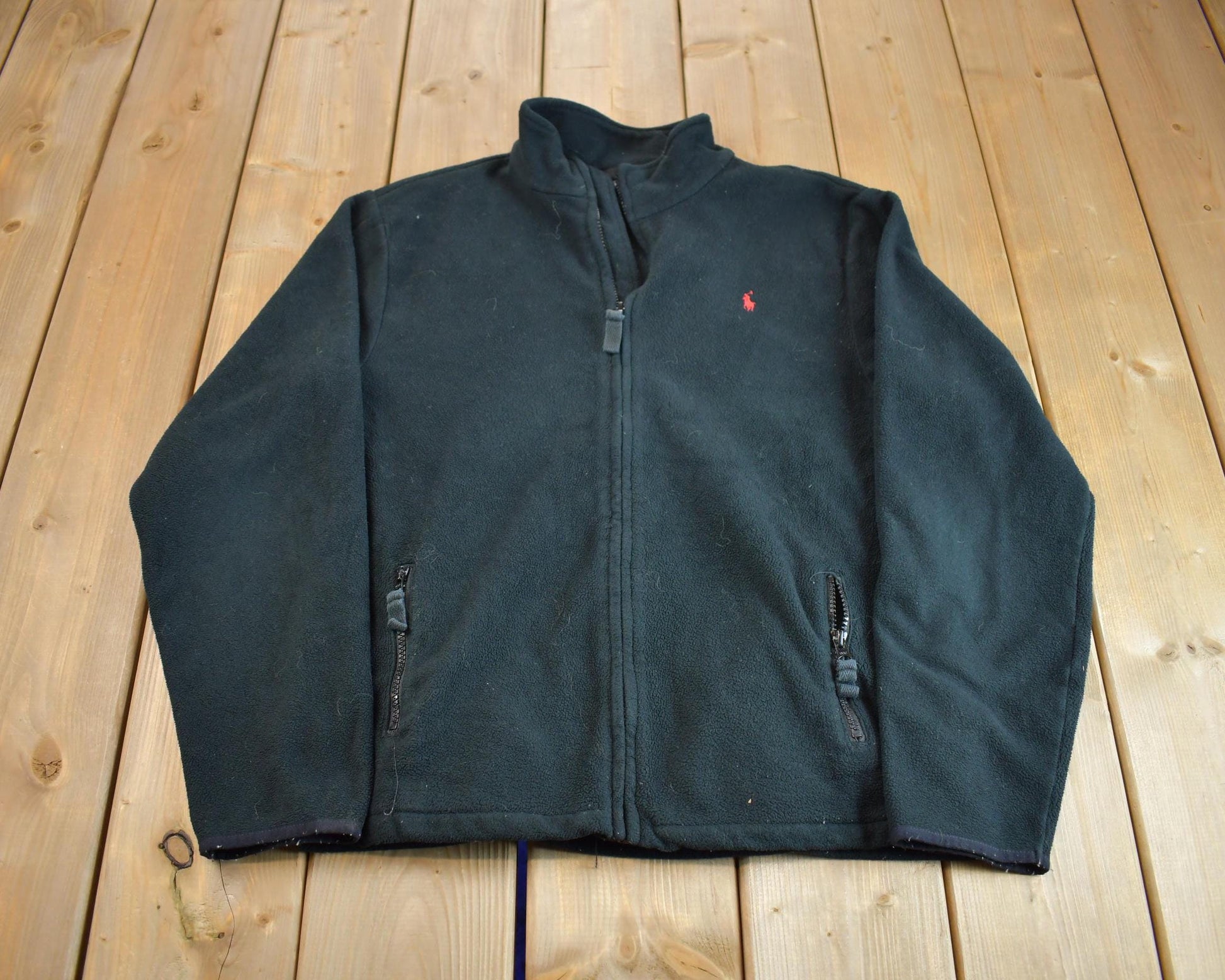Vintage 1990s Polo Ralph Lauren Embroidered Fleece Sweater