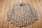 Vintage 1990s Country Shirt Works Plaid Button Up Western Shirt