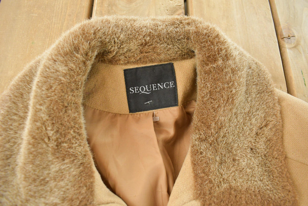 Vintage 1990s Sequence Faux Shearling Coat Women's Medium