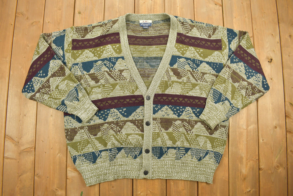 Vintage 1990s S.W Casuals Knit Cardigan Sweater