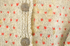 Vintage 1960s Thrashed Streetwear Wool Knit Cardigan Sweater Youth L /
