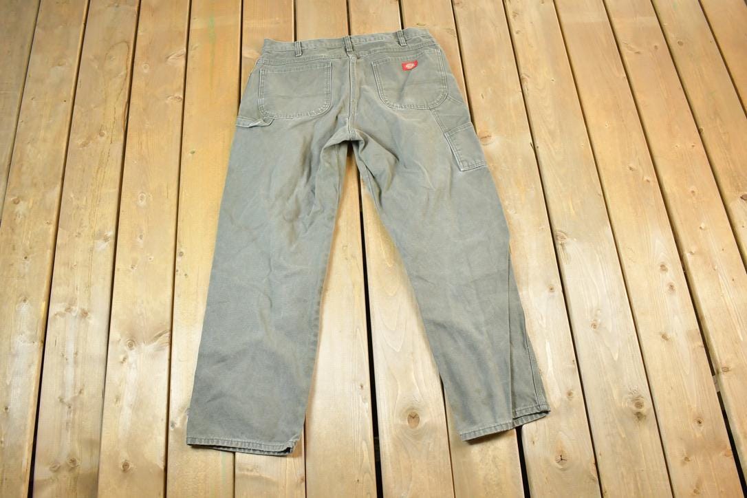 Vintage 1990s Dickies Olive Denim Work Jeans Size 36 x 32