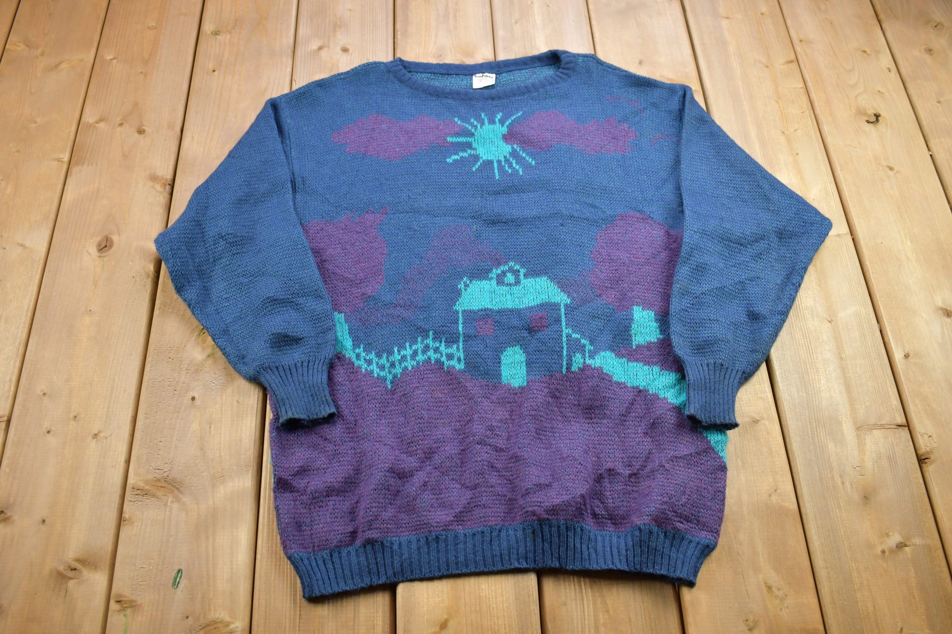 Vintage 1990s Bahner Knitted Crewneck Sweater /