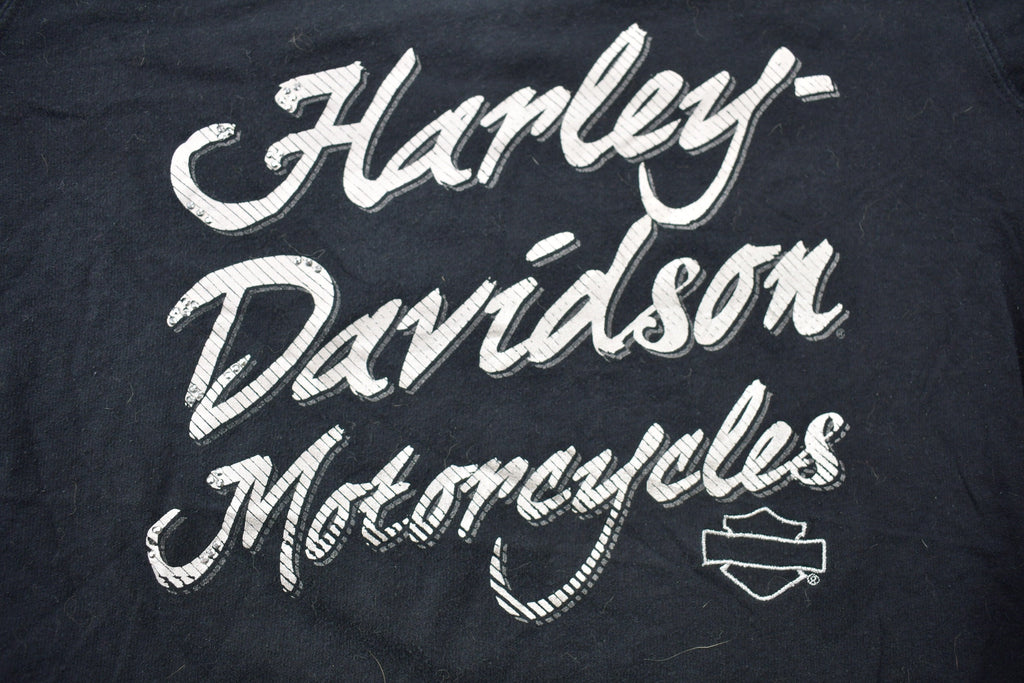 Vintage Y2K Harley Davidson Cedar Rapids Embroidered Womens Long Sleeve Flame Graphic T-Shirt