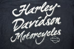 Vintage Y2K Harley Davidson Cedar Rapids Embroidered Womens Long Sleeve Flame Graphic T-Shirt
