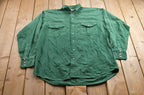 Vintage 1990s Moose Creek Blank Green Button Up Shirt