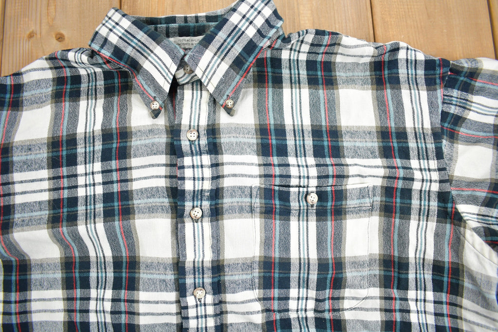 Vintage 1990s Donnelly's Plaid Flannel Button Up Shirt  1990s Button Up  Vintage Flannel  Plaid Shirt  Button Down