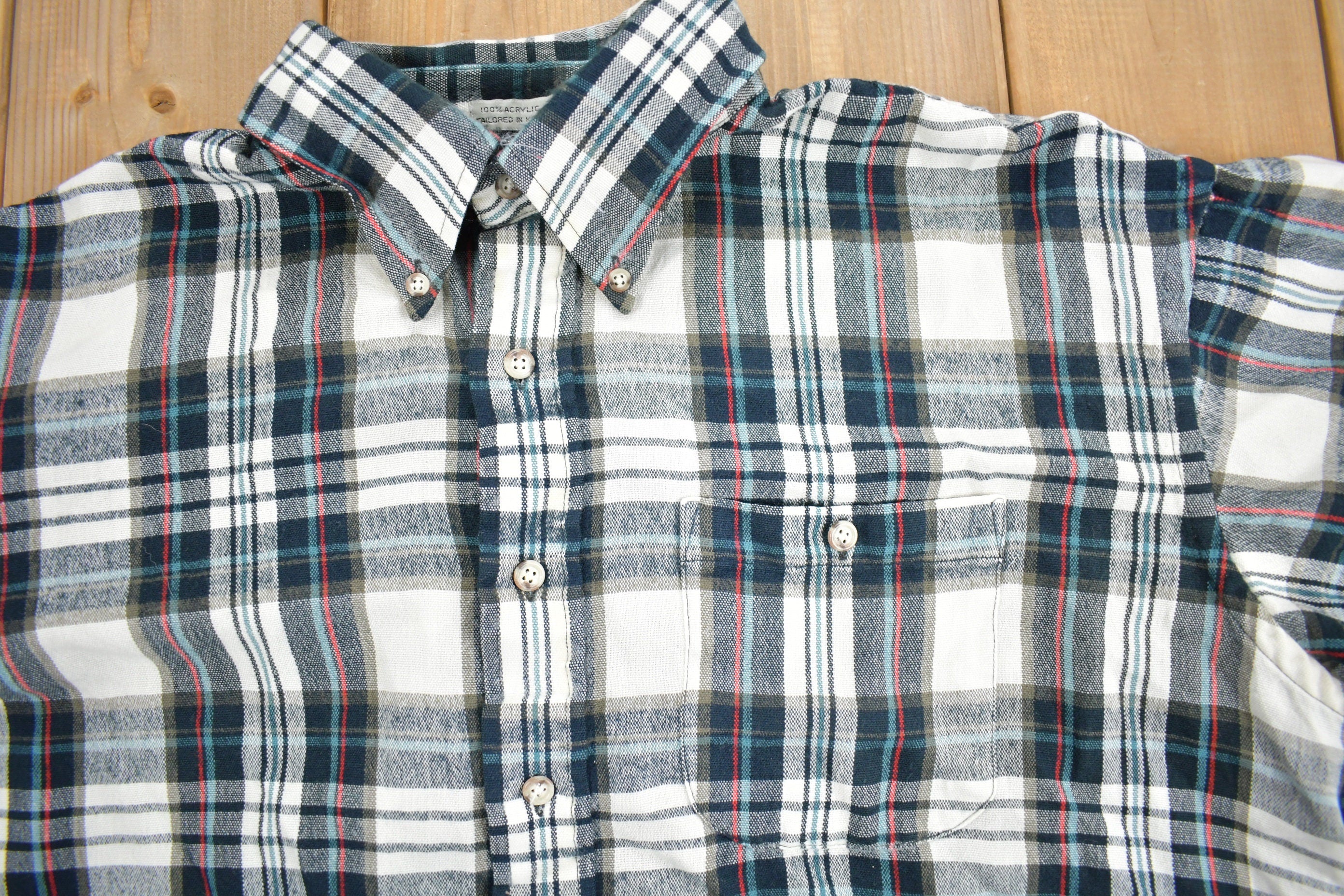 Vintage 1990s Donnelly's Plaid Flannel Button Up Shirt  1990s Button Up  Vintage Flannel  Plaid Shirt  Button Down