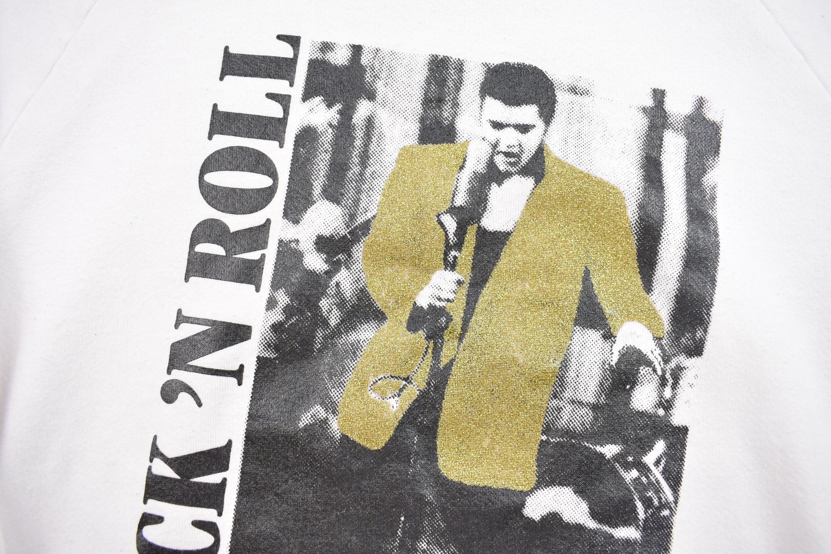 Vintage 1988 Elvis Presley Rock N Roll Raglan Crewneck Sweatshirt