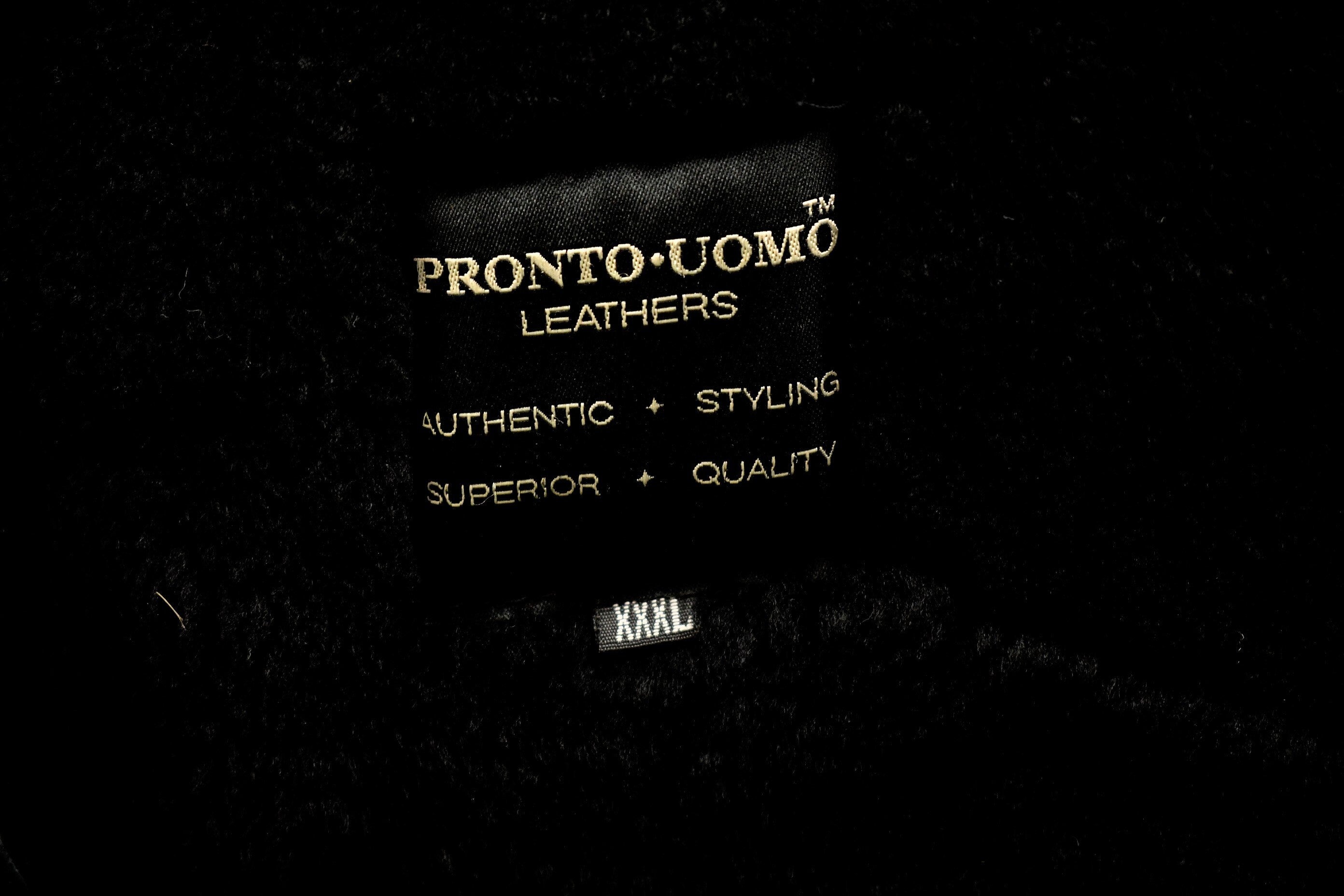 Vintage 1980s Pronto Uomo Leathers Oversized Leather Fleece Lined Jacket