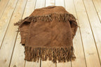 Vintage 1960s Suede Leather Western Fringe Jacket Womens M /