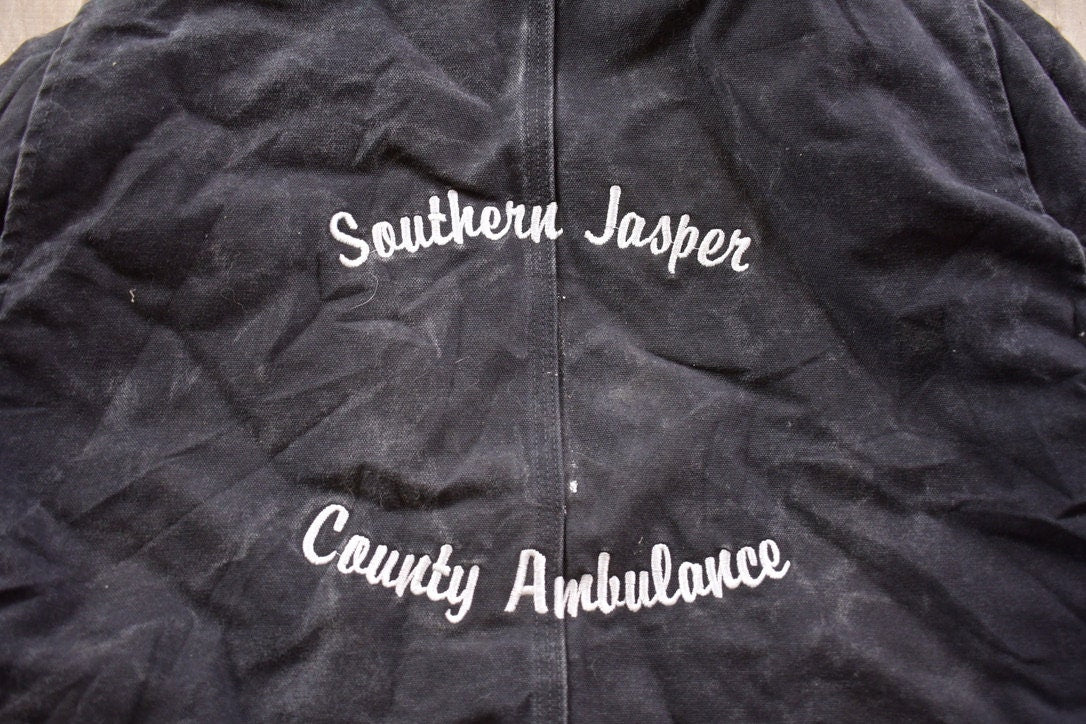Vintage 1990s Carhartt Sherpa Lined Southern Jasper Country Ambulance Embroidered Sierra Sandstone Jacket