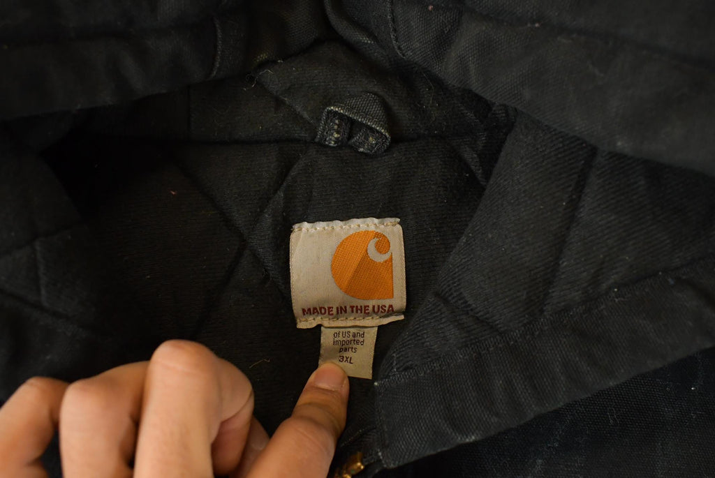 Vintage 1990s Carhartt Distressed Canvas Hooded Jacket Men's 3XL