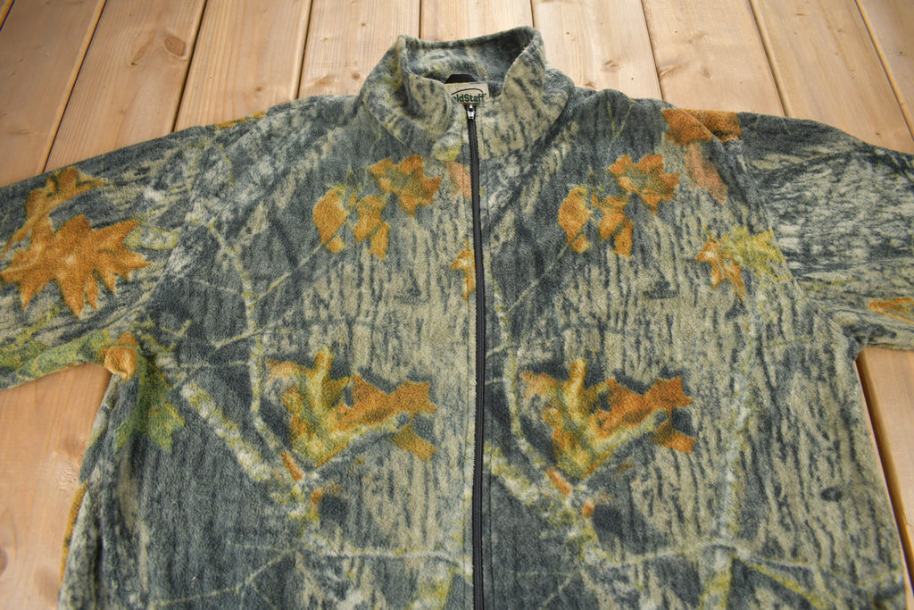 Vintage 1990s Field Staff Real Tree Camo Fleece Zip Up Sweater Size XL