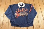 Vintage 1990s Morning Sun Fall Theme Souvenir Collared Crewneck Sweatshirt Women's L / 90s Crewneck / Travel Vacation Sweater