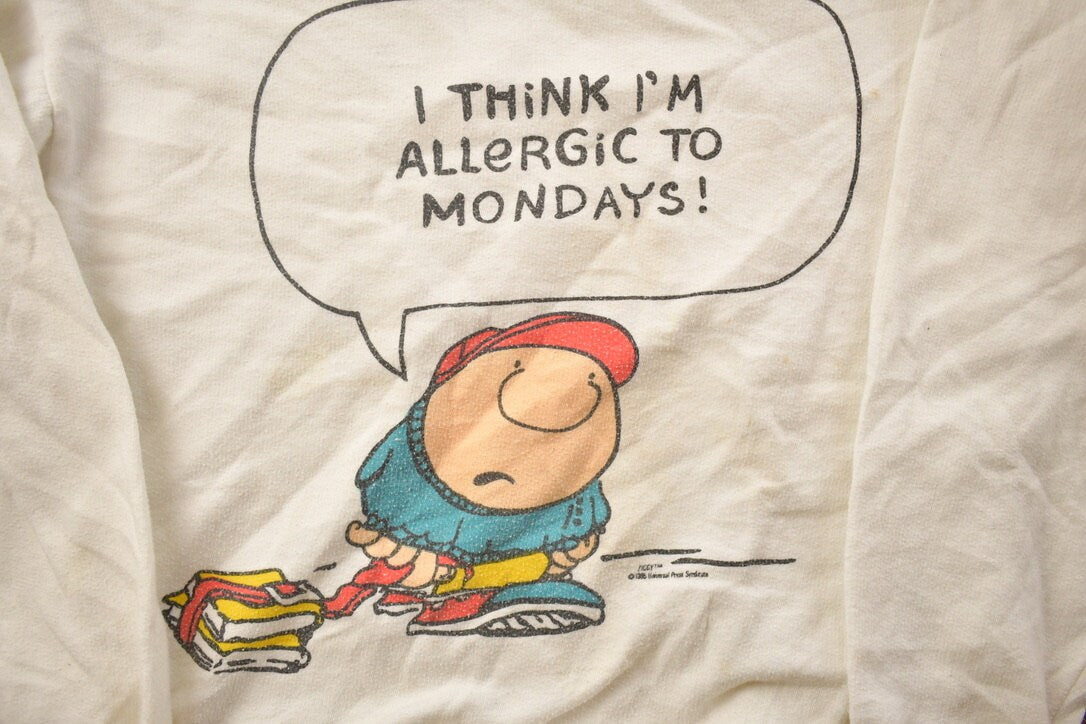 Vintage 1988 Allergic to Mondays Crewneck Sweatshirt