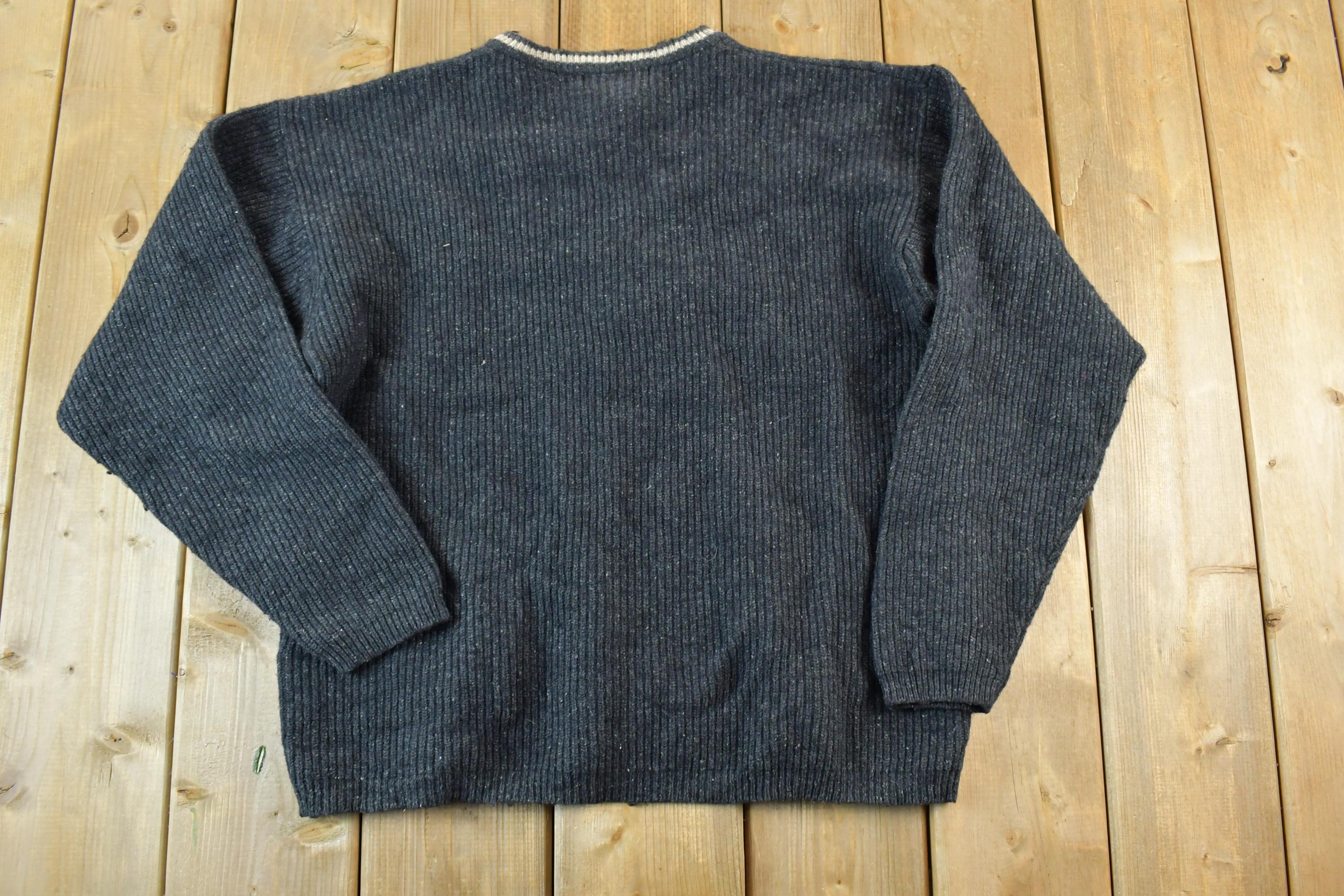 Vintage 1990s Eddie Bauer Knit Abstract Pattern Crewneck Sweater Mens Large  90s Crewneck  Preppy Knits  Wool Blend  Cotton Blend