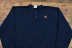 Vintage 1990s Deer Embroidered Quarter Button Sweatshirt