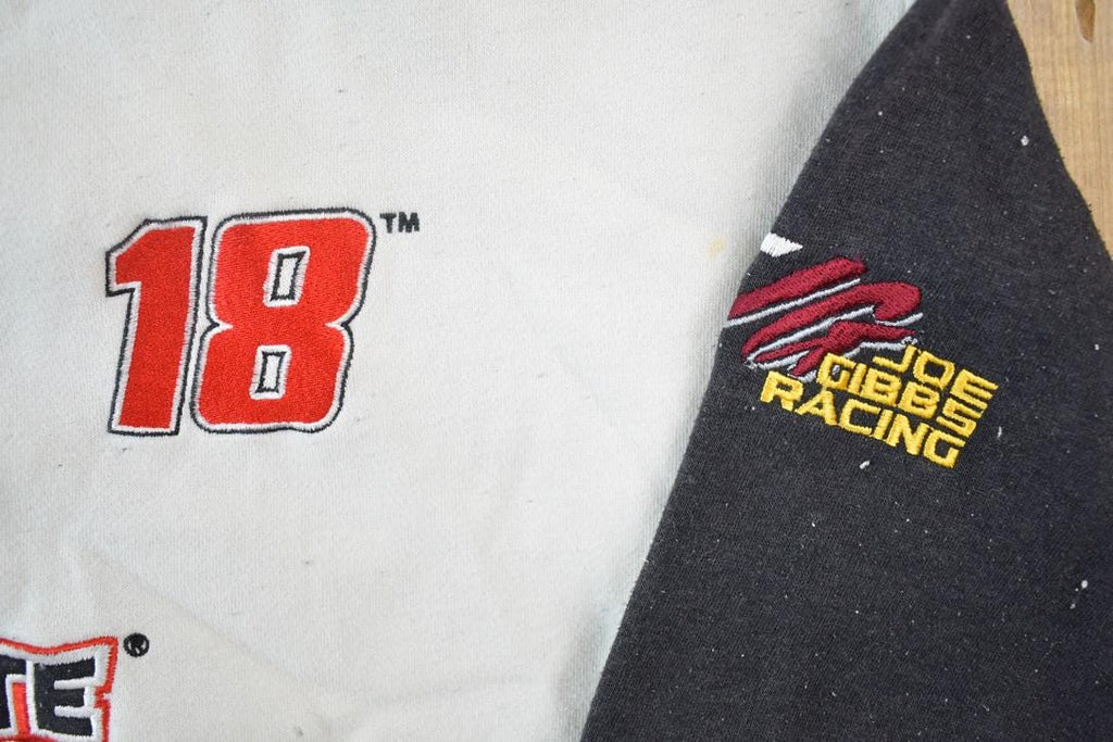 Vintage 1990s Nascar Interstate Batteries Racing Joe Gibbs 18 Crewneck Sweatshirt / 90s Crewneck / Made In USA / Streetwear / Embroidered