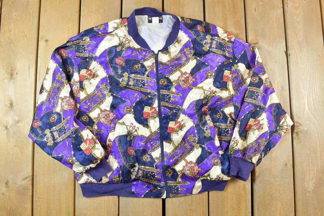 Vintage 1990s Notations Windbreaker Spring Patterns Jacket