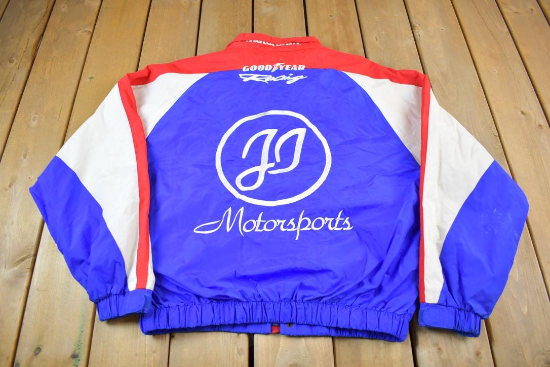 Vintage 1990s GOODYEAR Johnson Industries Motorsports Embroidered Racing Jacket