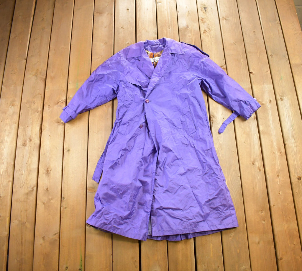 Vintage 1990s J Gallery Purple Trench Coat