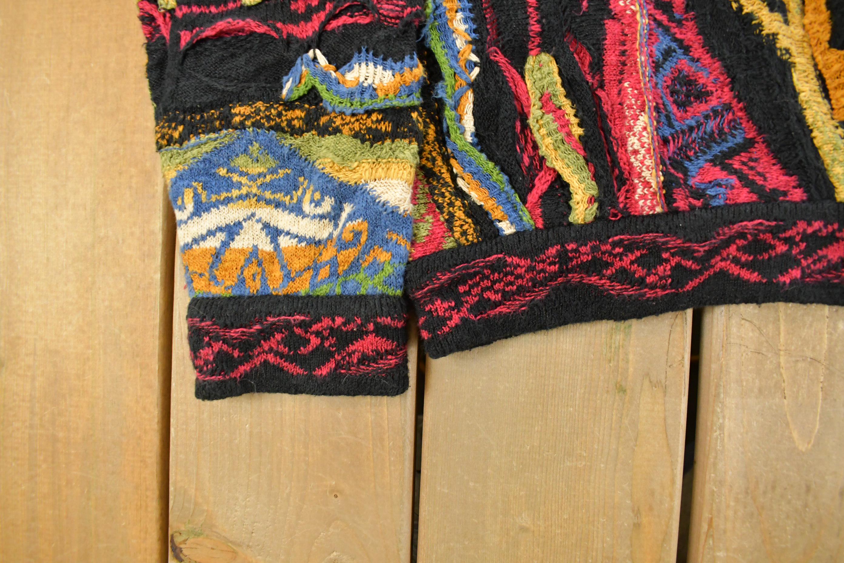 Vintage 1990s Coogi 3D Knit Abstract Crewneck Sweater Men's Large