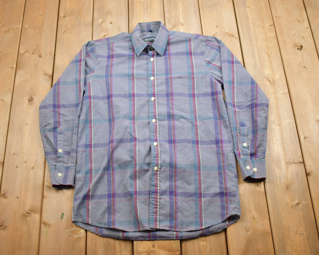 Vintage 1990s Westport Plaid Check Button Up Shirt
