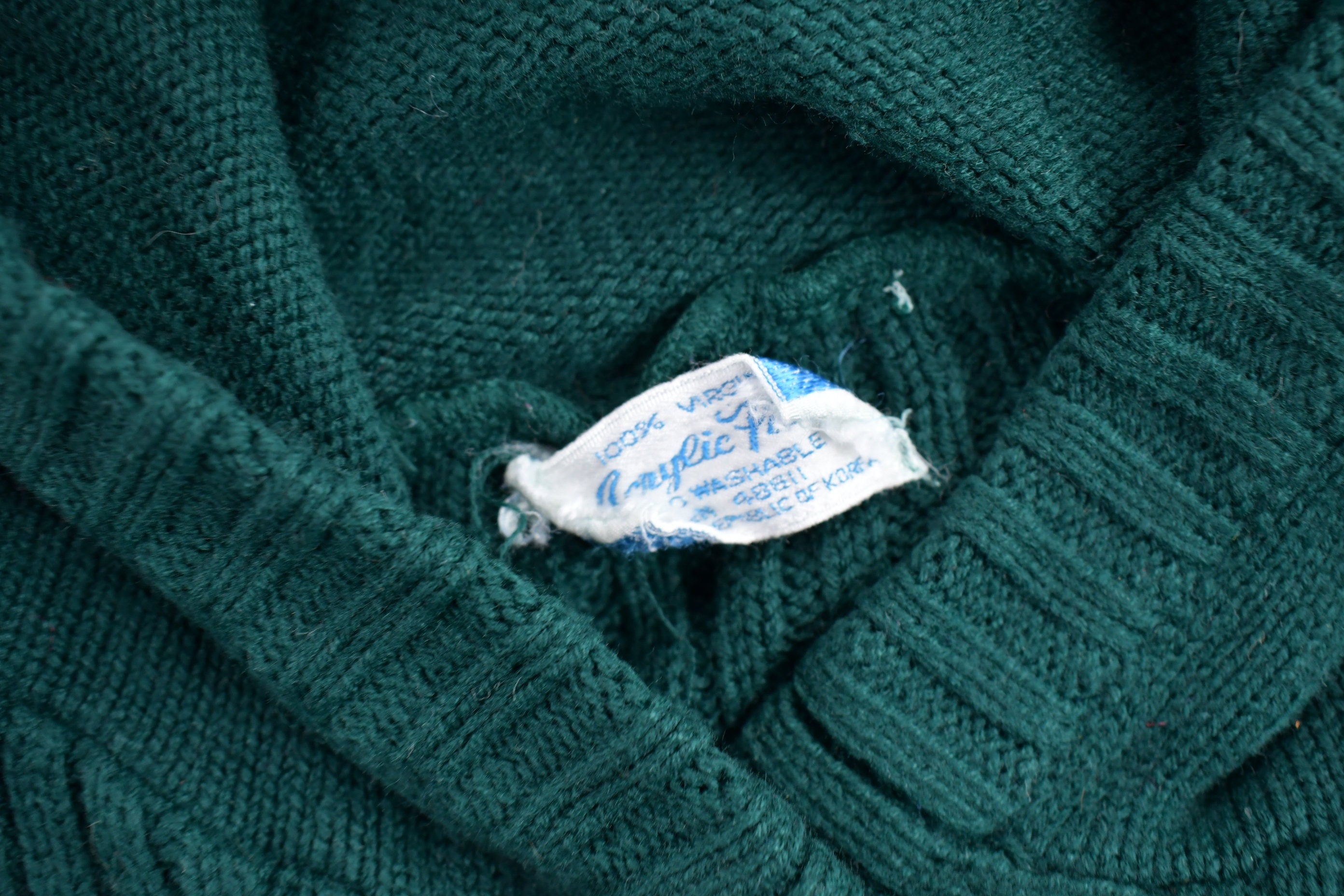 Vintage 1980s Acrylic Knit Button Up Sweater