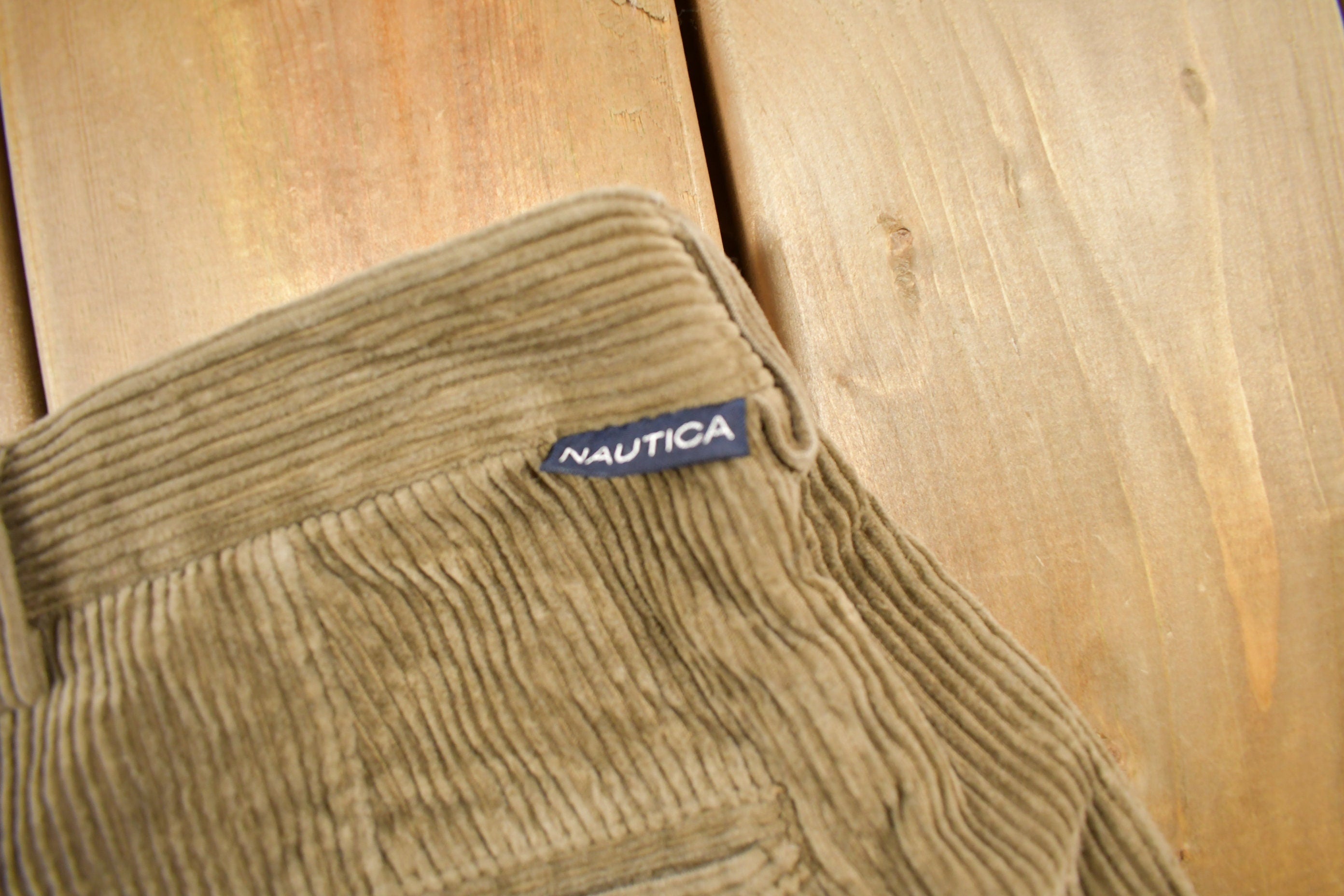 Vintage 1990s Nautica Rigger Chunky Brown Corduroy Pants Size 32 x 30
