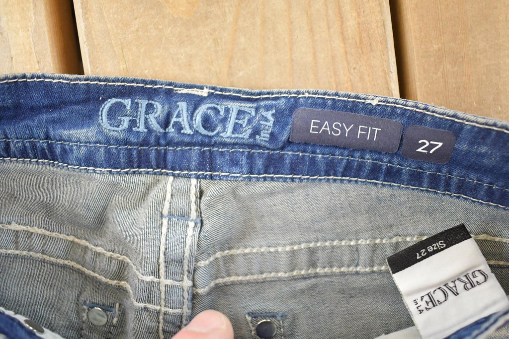 Vintage Deadstock Y2K Grace LA Bedazzled Low Rise Jeans Women's Size 27 x 32