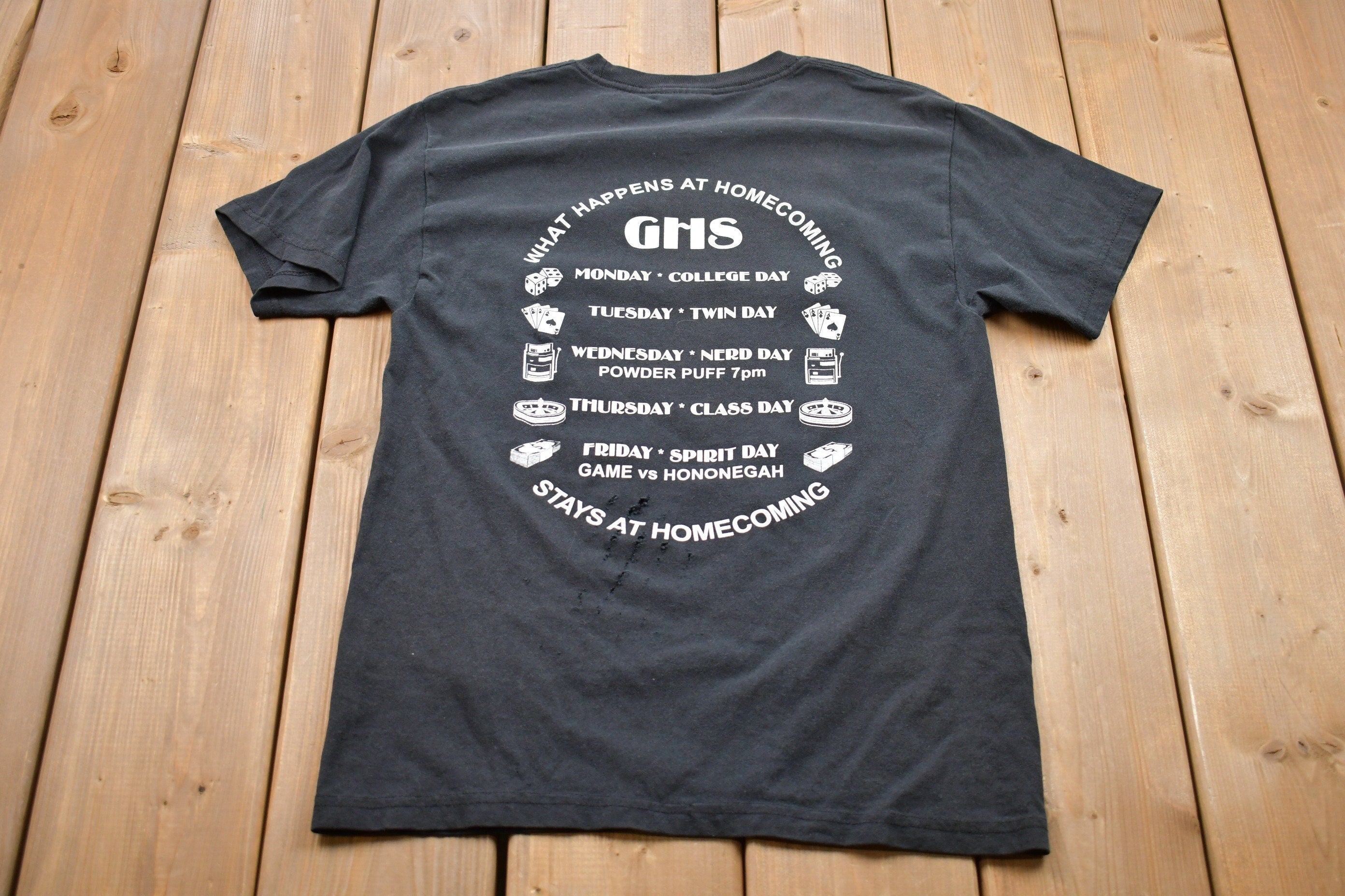 Vintage 1990s What Happens At Homecoming Graphic T-Shirt