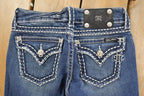 Vintage Deadstock Y2K Miss Me Bedazzled Low Rise Jeans Women's Size 26x31
