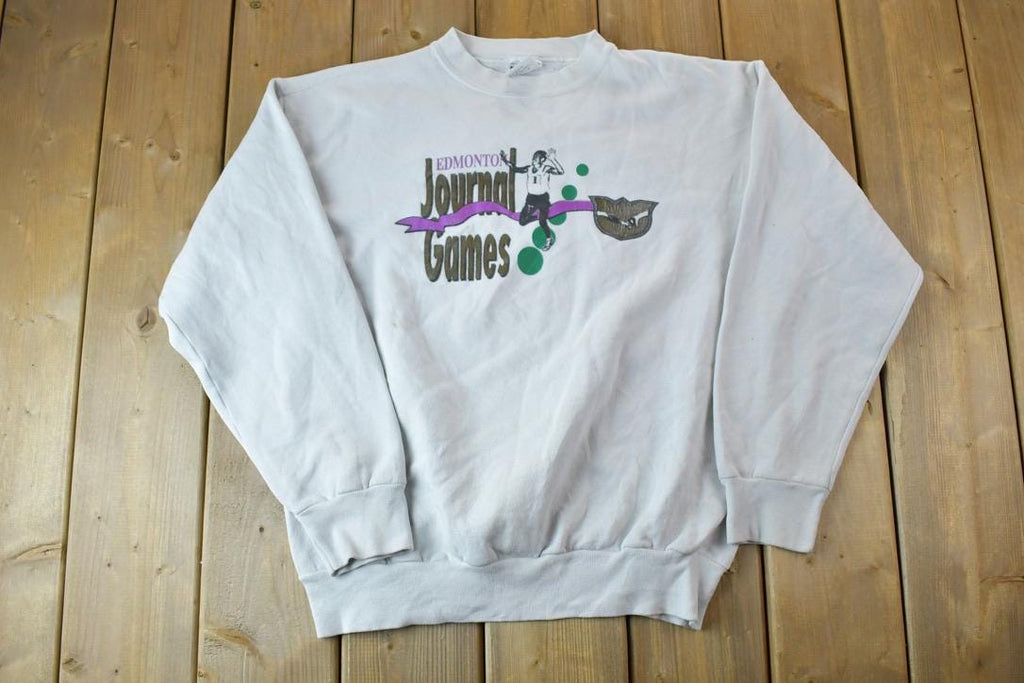 Vintage 1990s Edmonton Journal Games Crewneck Sweatshirt  90s Crewneck  Souvenir Sweater  Streetwear  Travel And Vacation