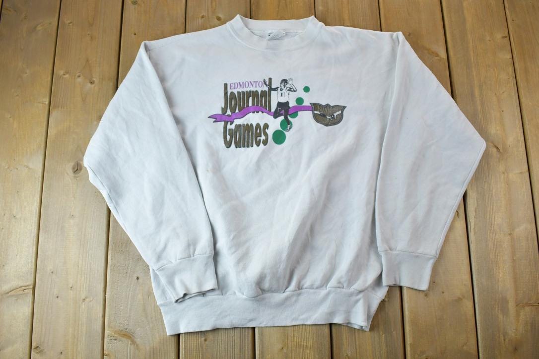 Vintage 1990s Edmonton Journal Games Crewneck Sweatshirt  90s Crewneck  Souvenir Sweater  Streetwear  Travel And Vacation