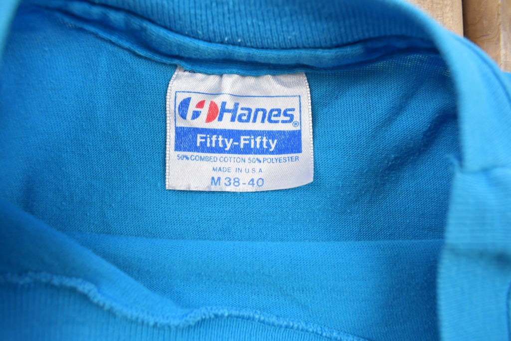 Vintage 1990s Hanes Blank Blue T Shirt