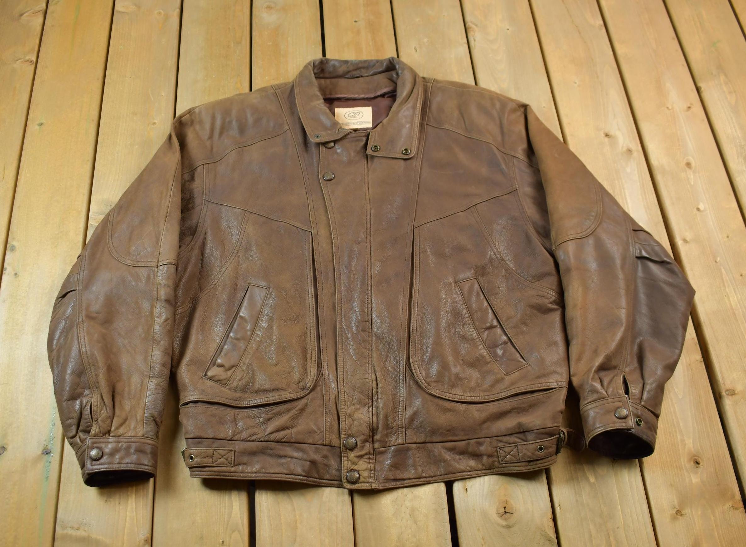 Vintage 1980s Georgetown Brown Leather Jacket