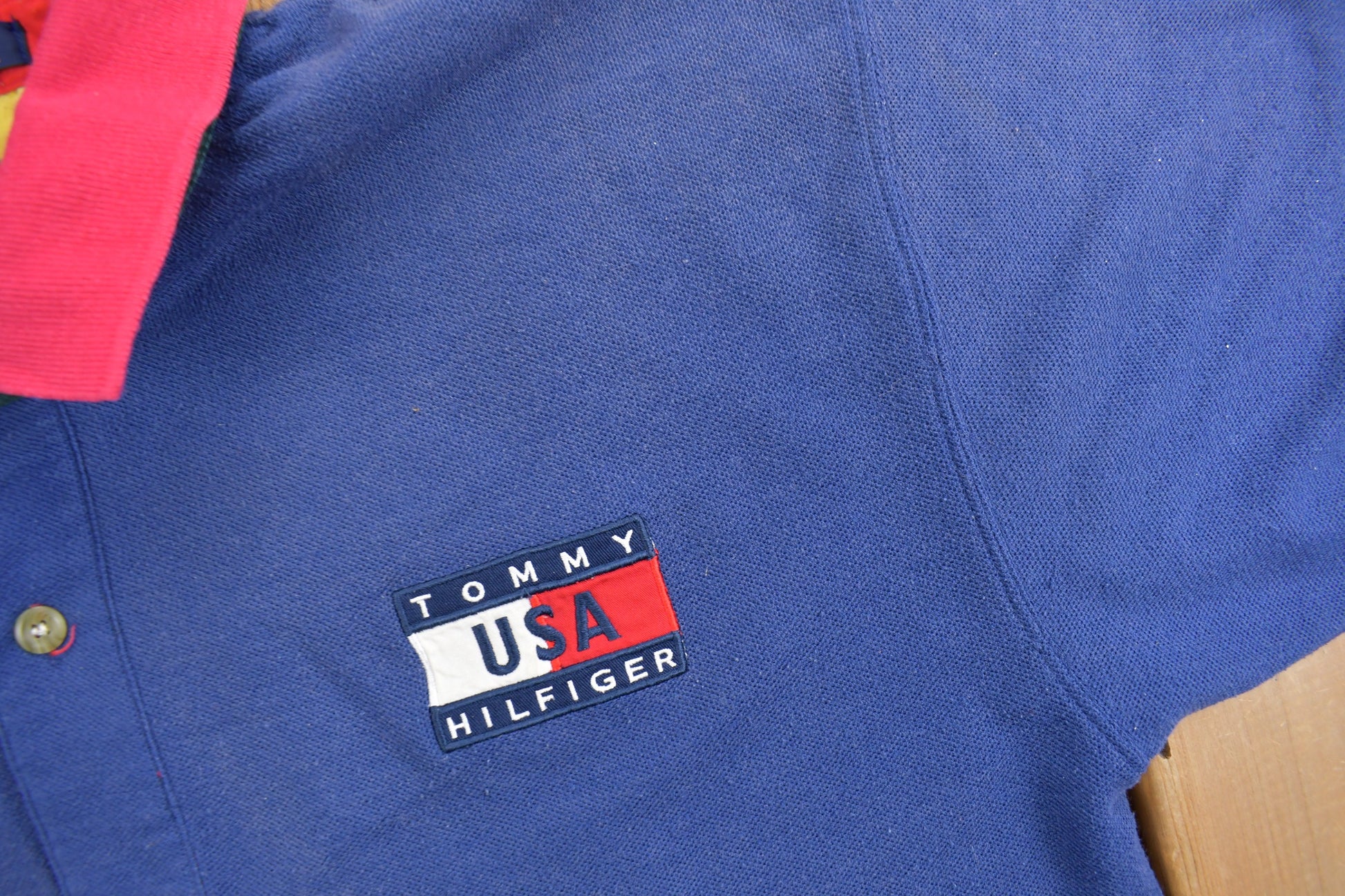 Vintage 1990s Tommy Sailing Gear Embroidered Polo T-Shirt