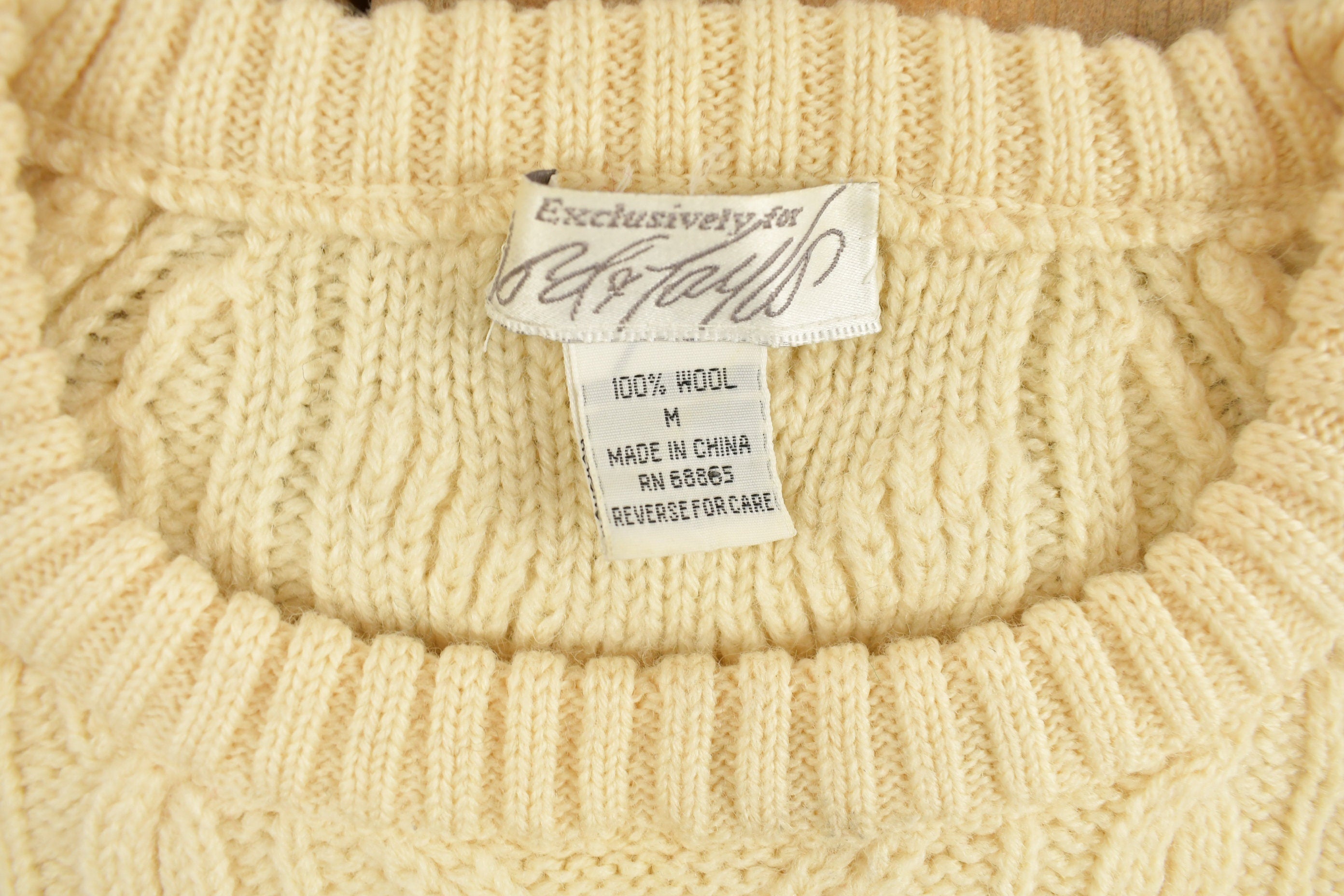 Vintage 1990s 3D Cable Knit Sweater