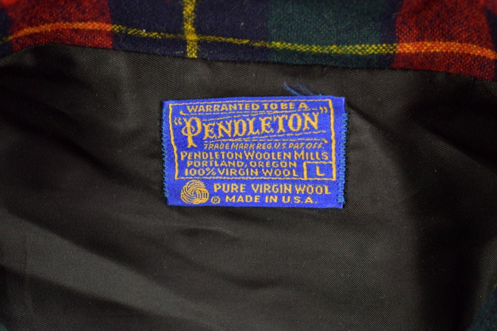 Vintage 1970s Pendleton Plaid Button Blazer Shirt