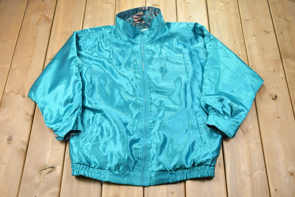 Vintage 1990s Floral All Over Print Reversible Windbreaker Jacket