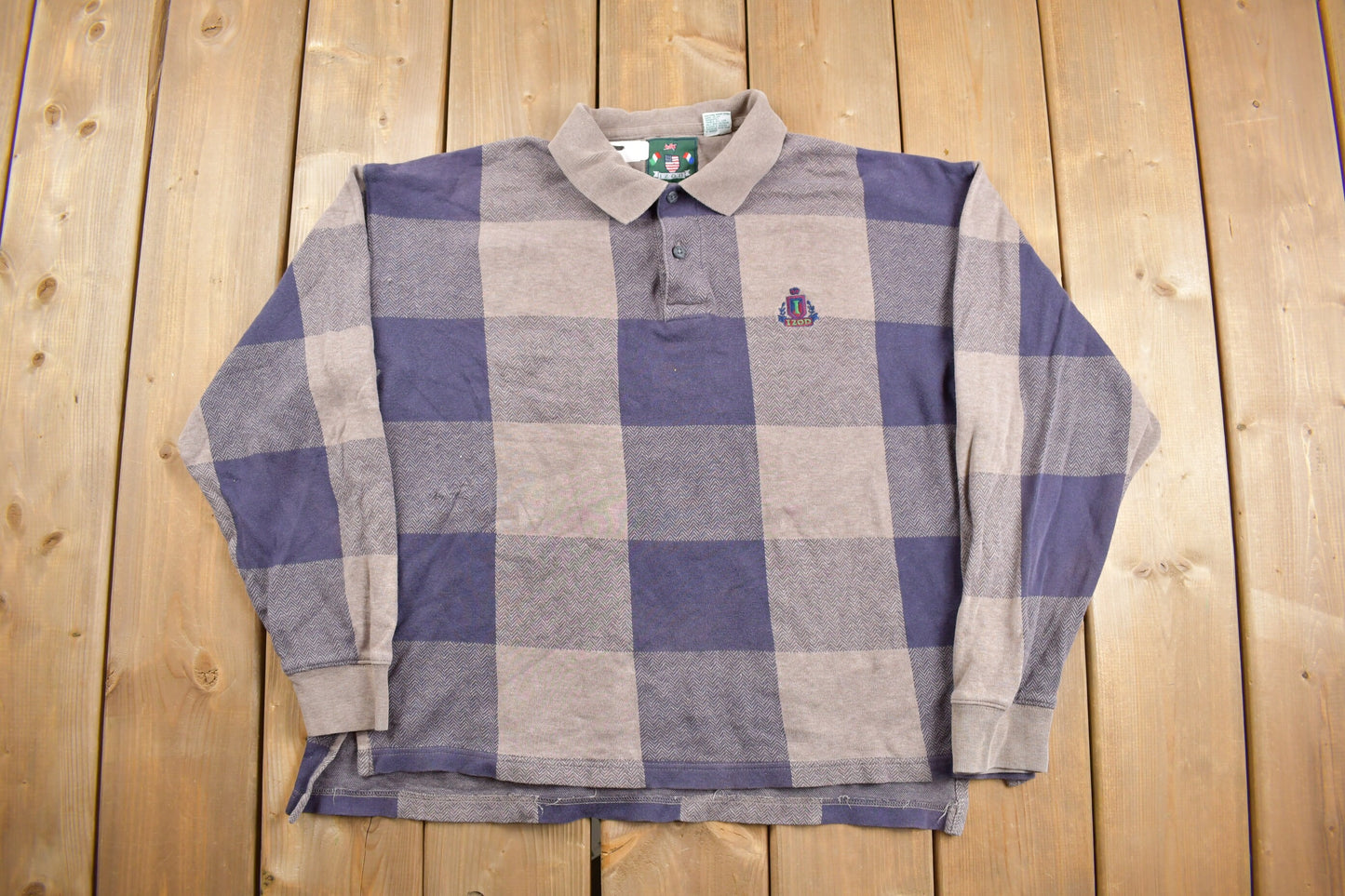 Vintage 1980s Izod Quarter Button Sweater / Plaid / Sportswear / 90s / Streetwear / Athleisure / Hiking / 90s Izod