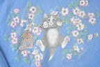 Vintage 1990s Hang Out Kitty Double Collar Morning Sun Souvenir Crewneck Sweatshirt Made In USA