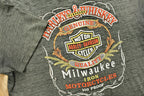 Vintage Very Faded and Thin Harley Davidson Motorcycles 3D Emblem Whiskey T-Shirt Distressed Single Stitch Made In USA