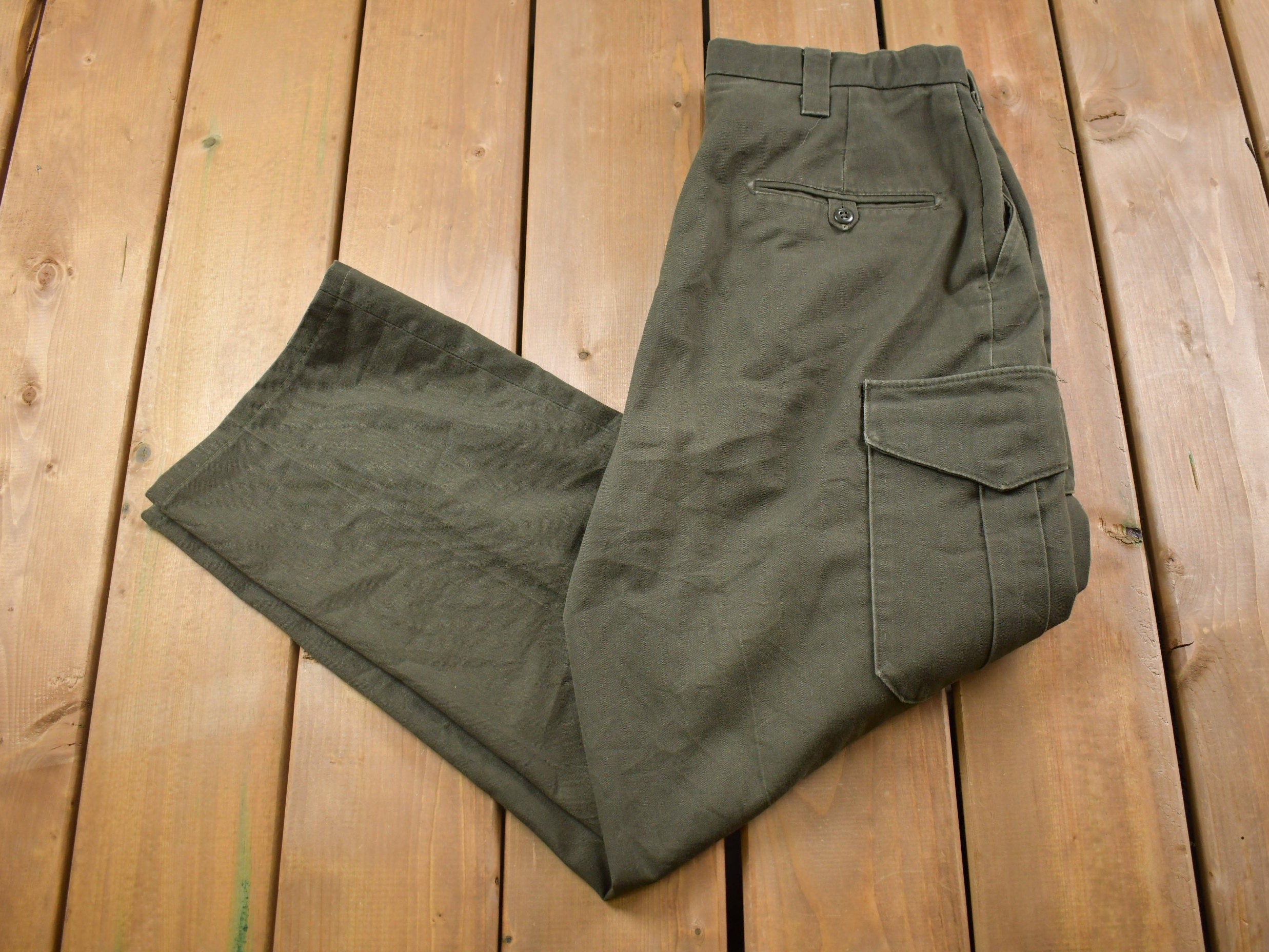 Vintage 1990's Green Cargo Pants 33 x 28